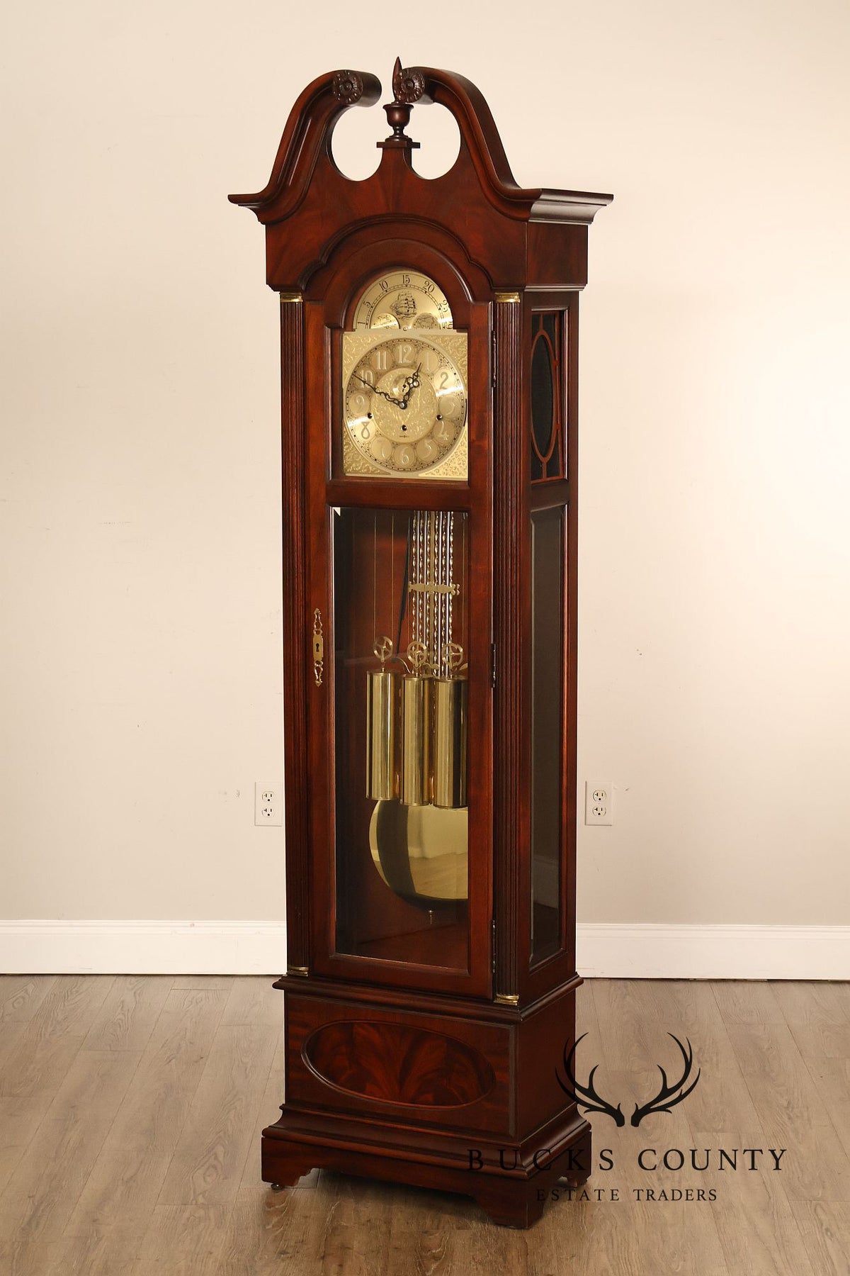 Howard Millar 3 Weight Pedalium Nautical Themed Grandfather Clock