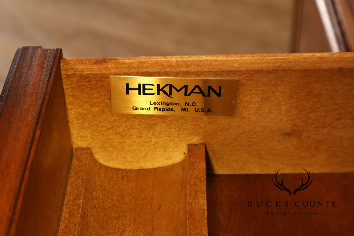 Hekman Traditional Mahogany Inlaid Seven Drawer Executive Desk