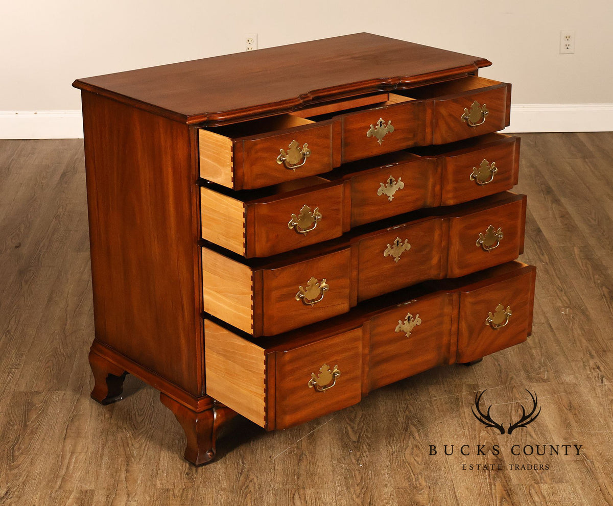 Kindel Chippendale Style Mahogany Block-Front Chest Of Drawers