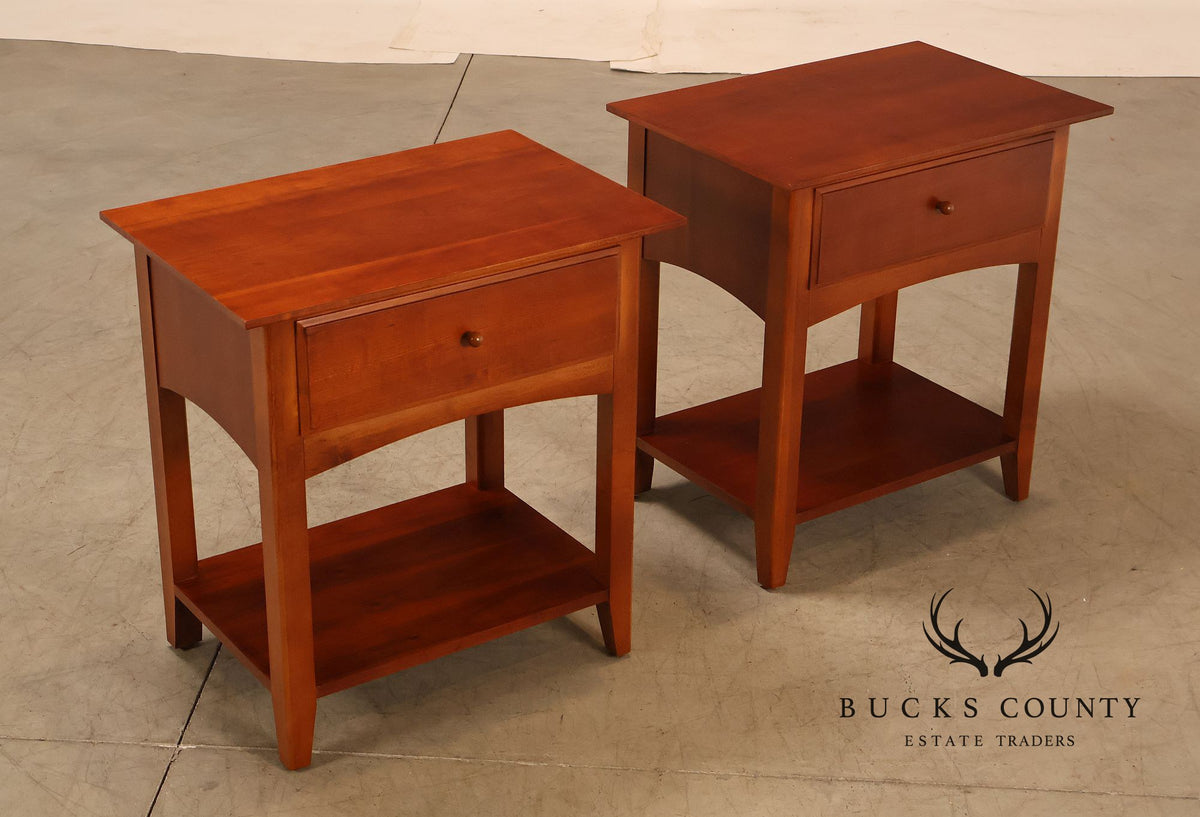 Thomasville 'Impressions' Mission Style Pair of Cherry Nightstands
