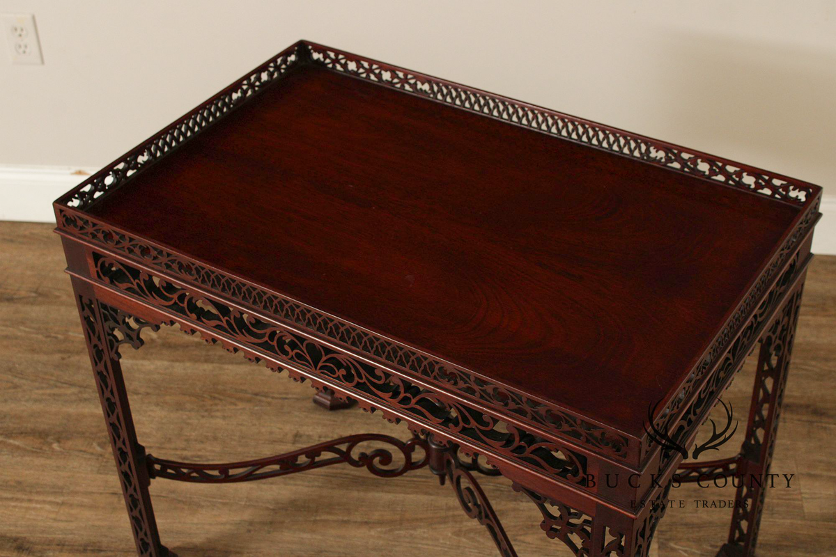 Chinese Chippendale Style Mahogany Tea Table