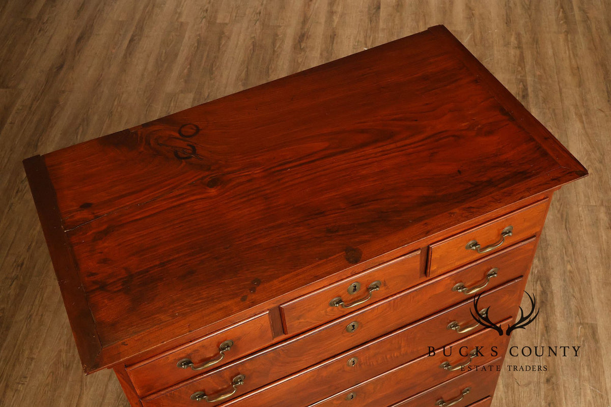 Antique Chippendale Walnut Eight-Drawer Tall Chest