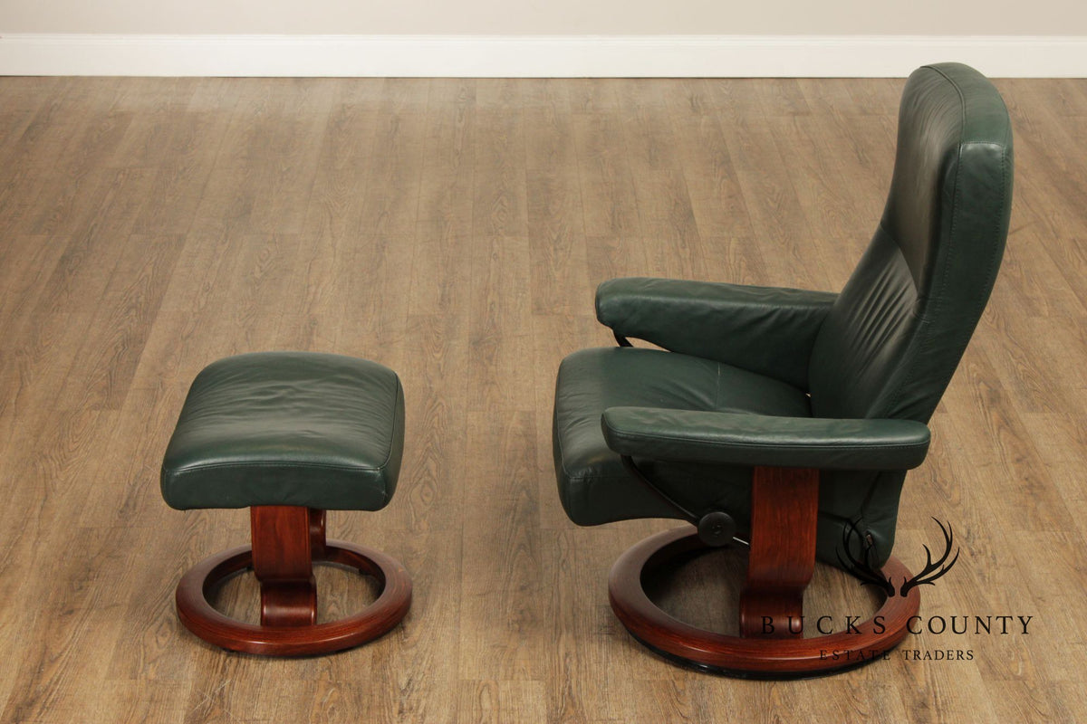 Ekornes Stressless Leather Recliner With Ottoman