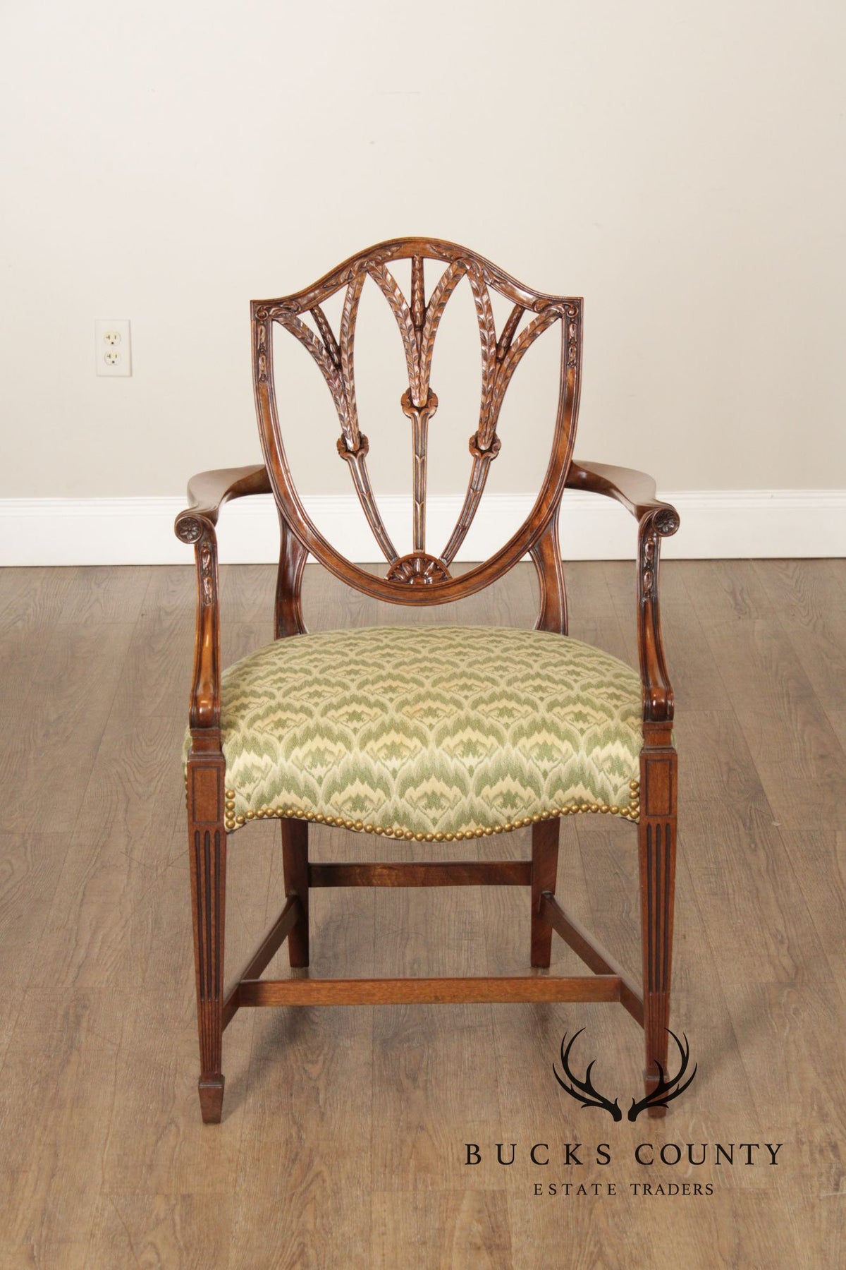 Hepplewhite Style Pair of Mahogany Armchairs