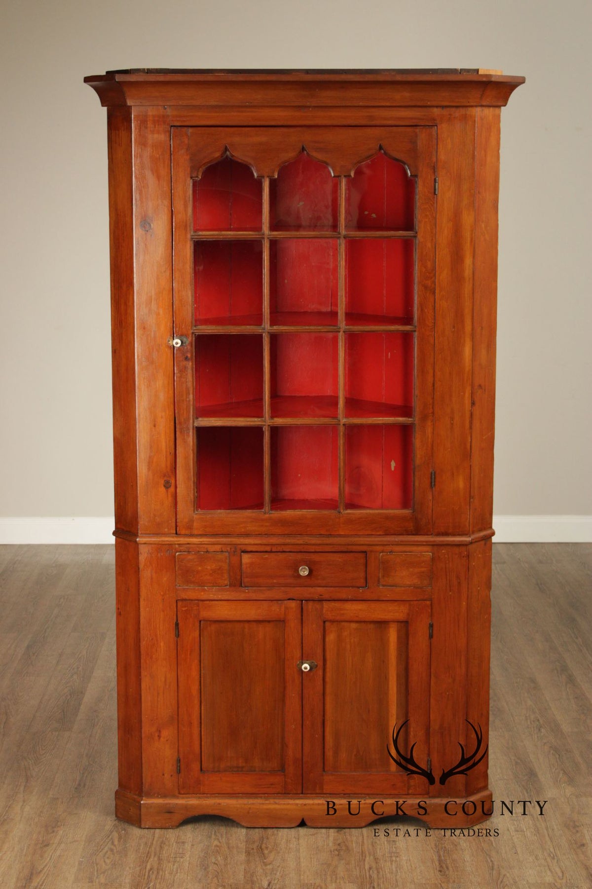 Antique American Pine Corner Cabinet