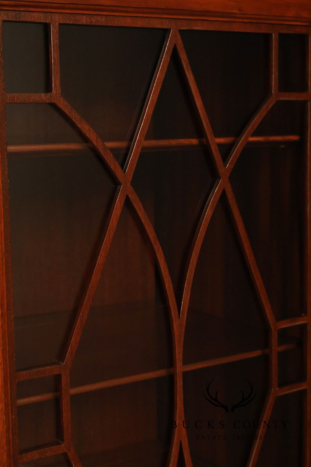 Vintage Federal Style Mahogany Two-Drawer China Cabinet
