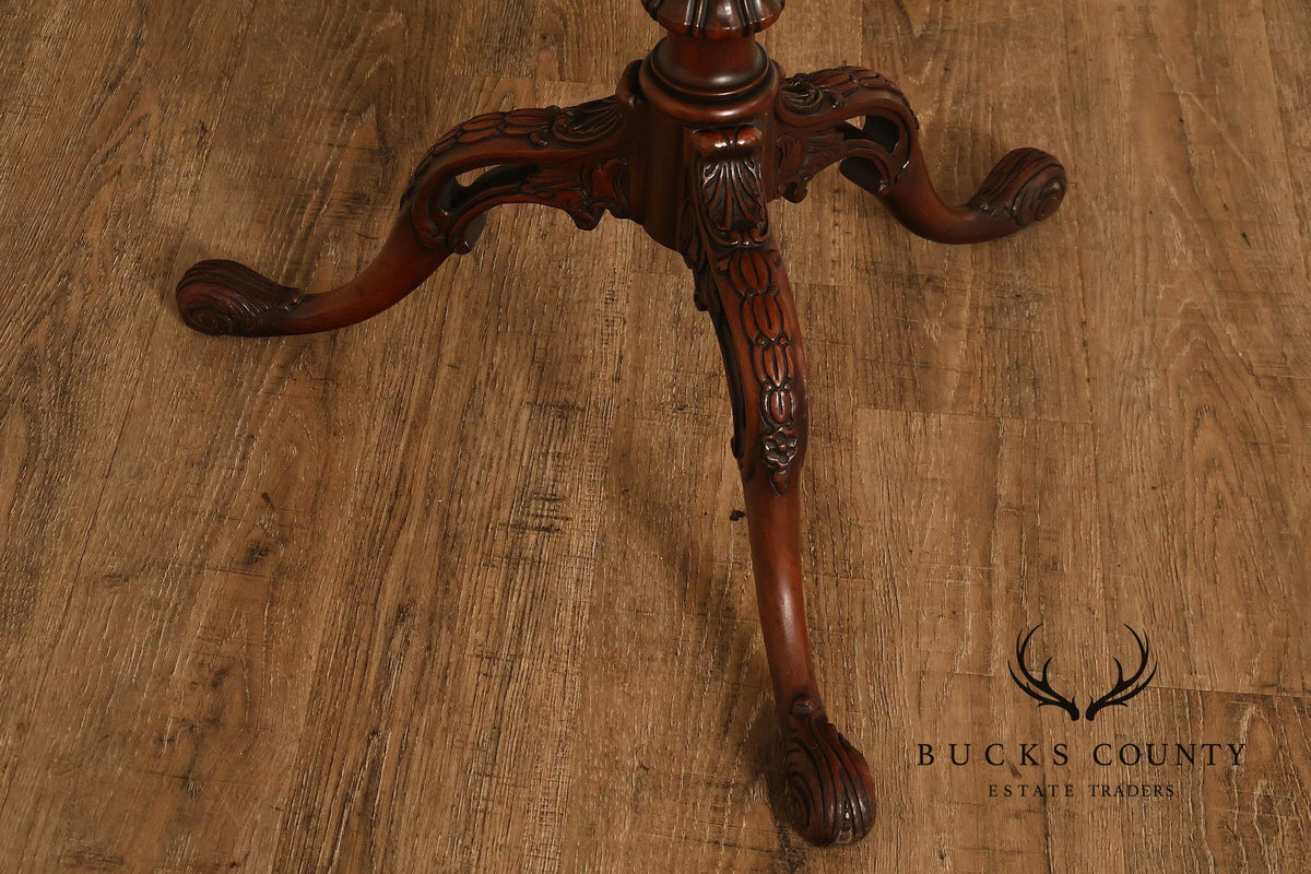 Queen Anne Style Flame Mahogany Pie Crust Top Pedestal Table