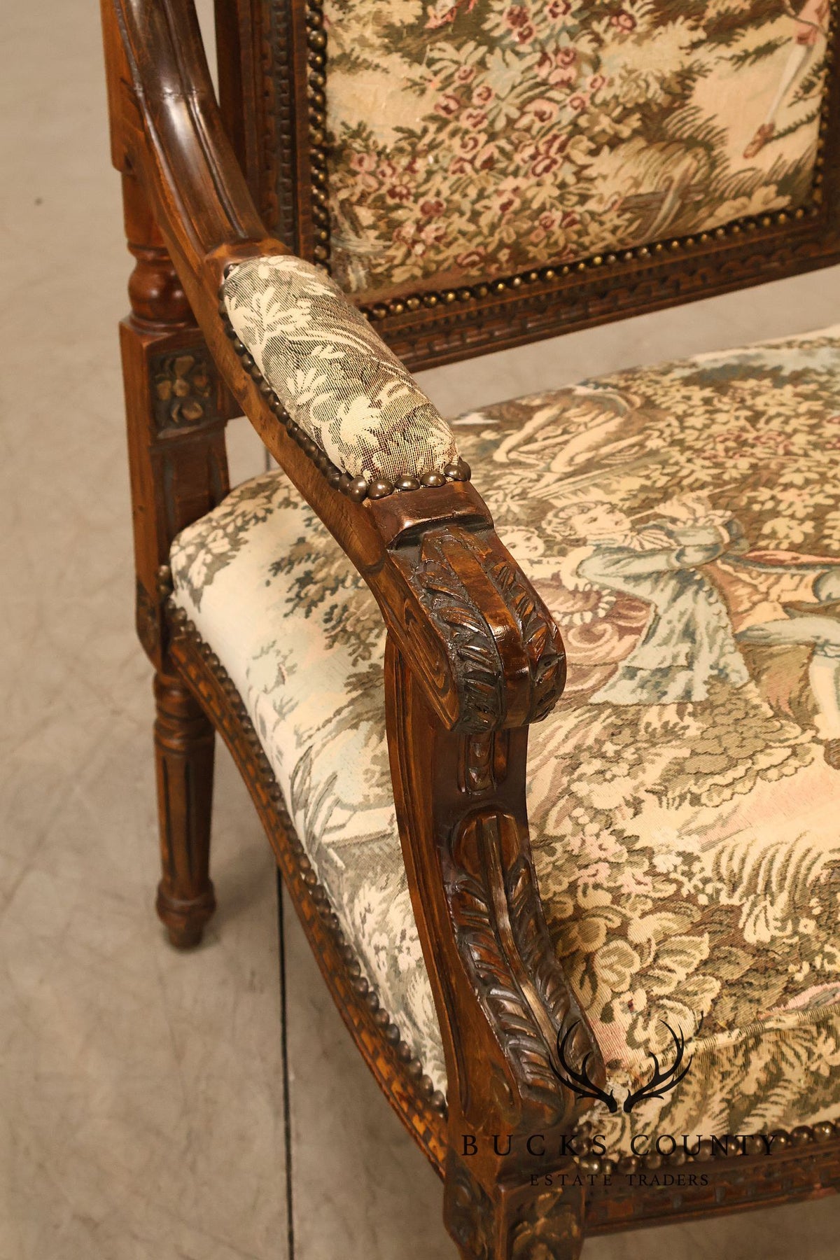 Italian Louis XVI Style Carved Throne Chair