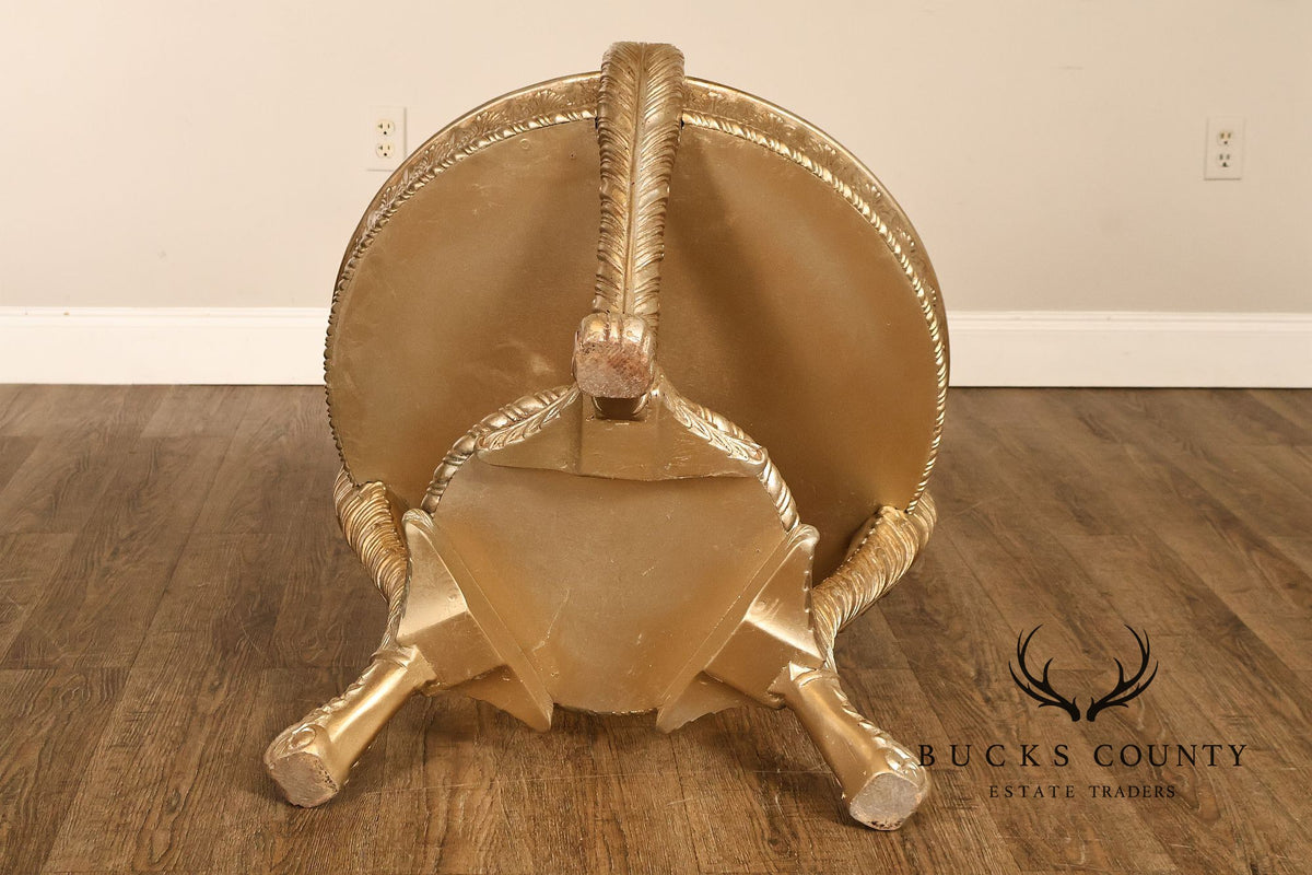 Hollywood Regency Style Pair of Gilt Side Tables