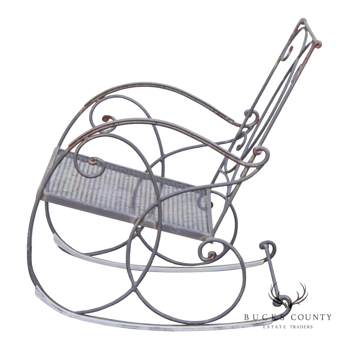Vintage Wrought Iron Patio Rocking Chair