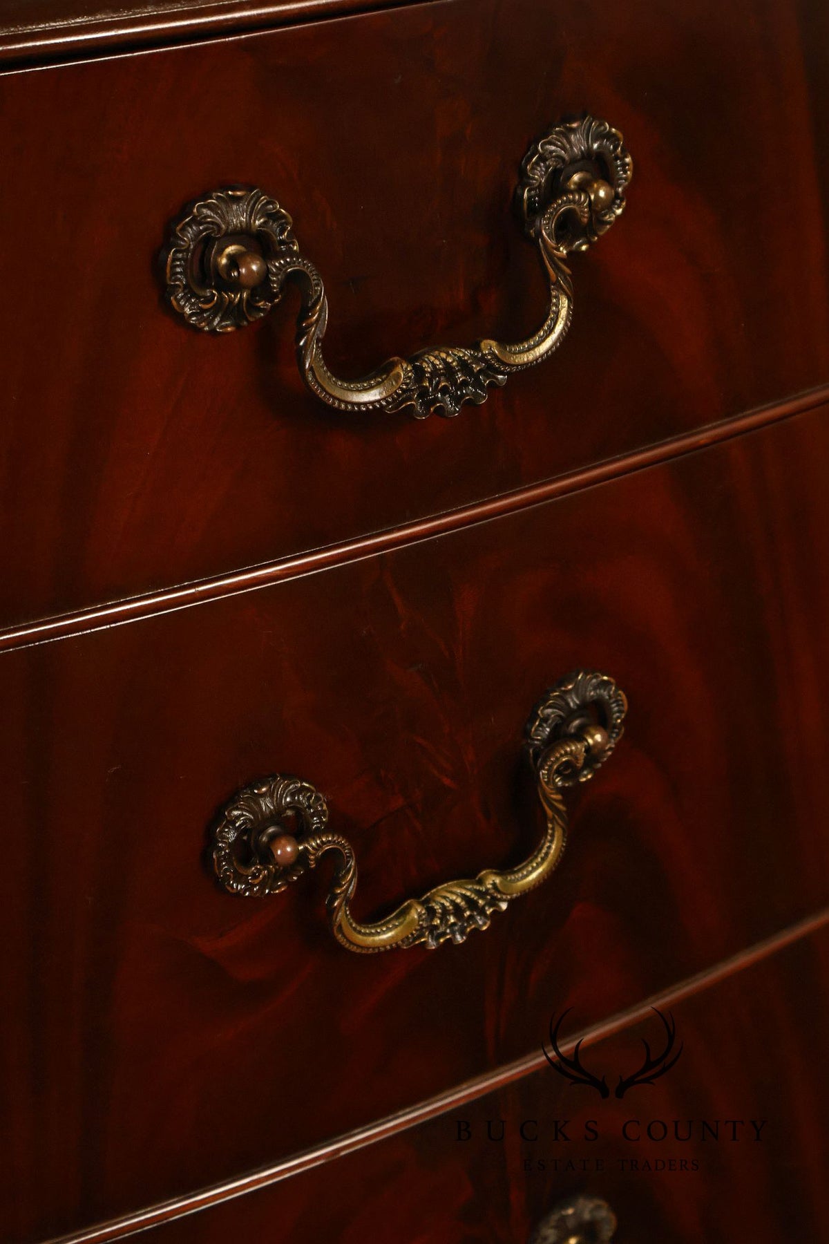 Traditional Mahogany Double Dresser With Carved Claw Feet