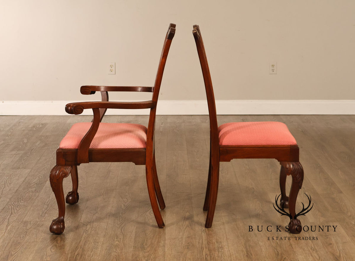 Chippendale Style Set of Eight Mahogany Dining Chairs