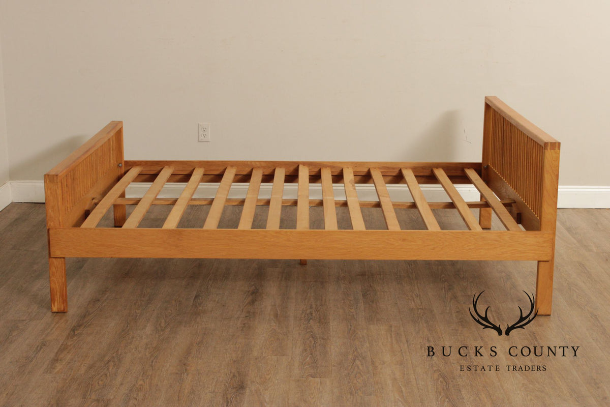 Charles Webb Mid Century Modern Queen Size Spindle Bed Frame