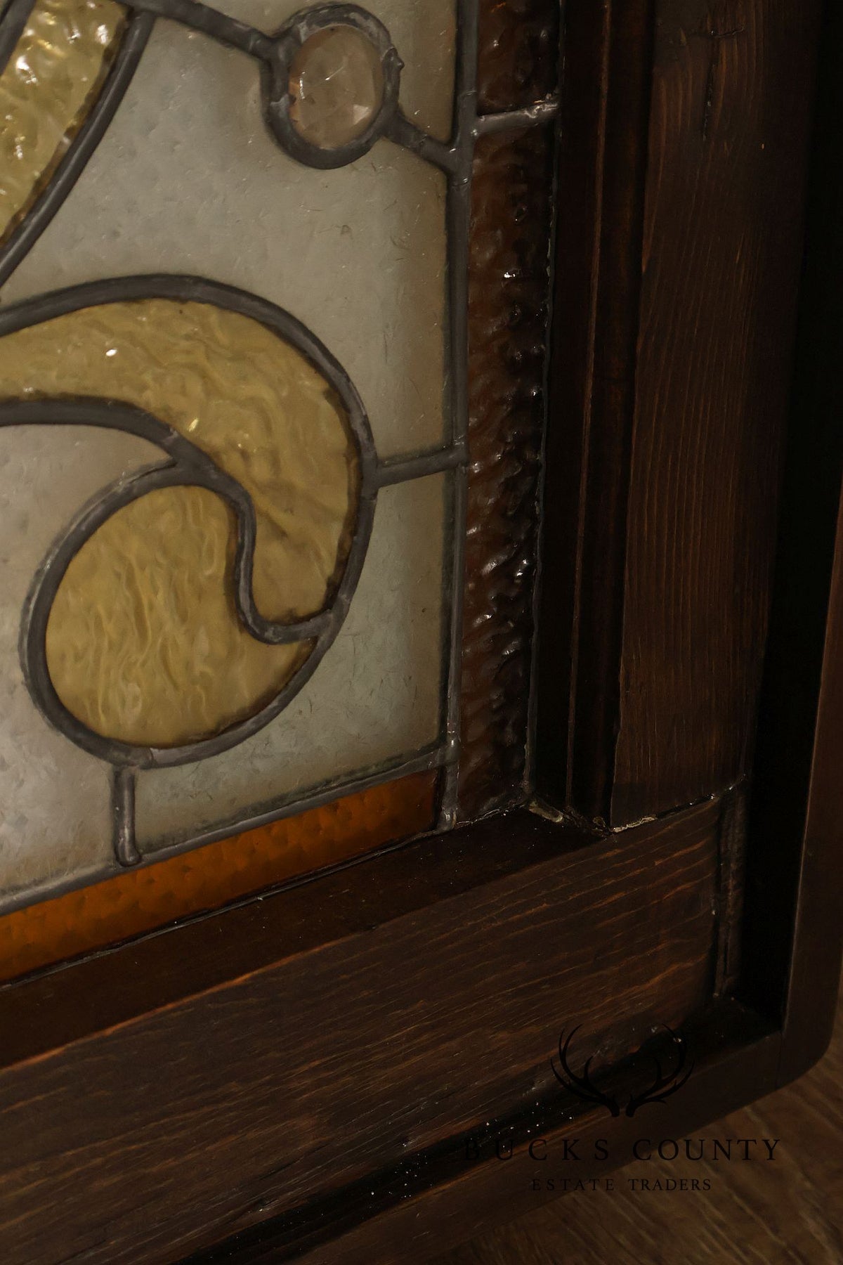 Illuminated Stained Glass Decorative Wall Panel In Wood Frame