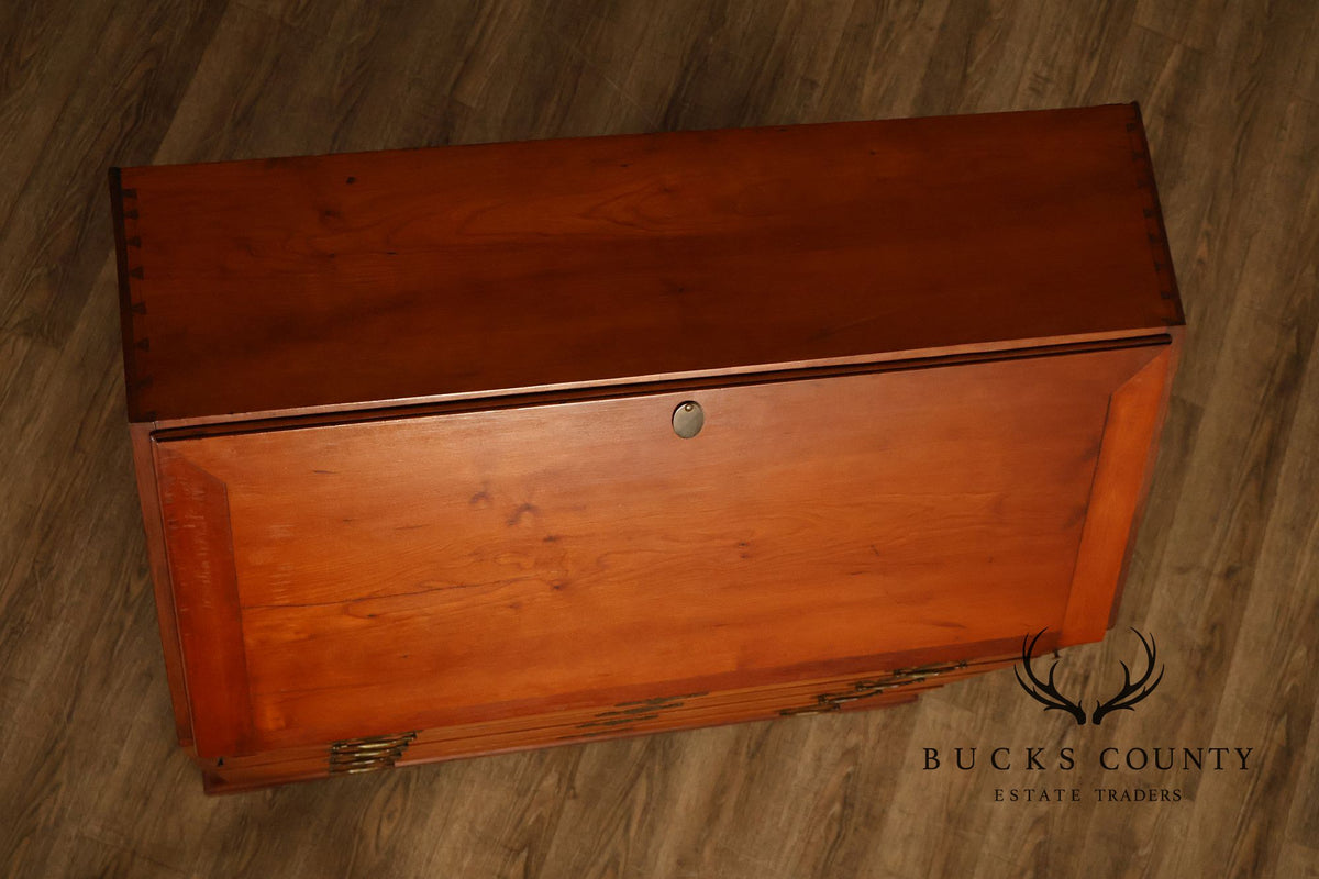 Antique Traditional Cherry Slant-Front Secretary Desk With Secret Compartments