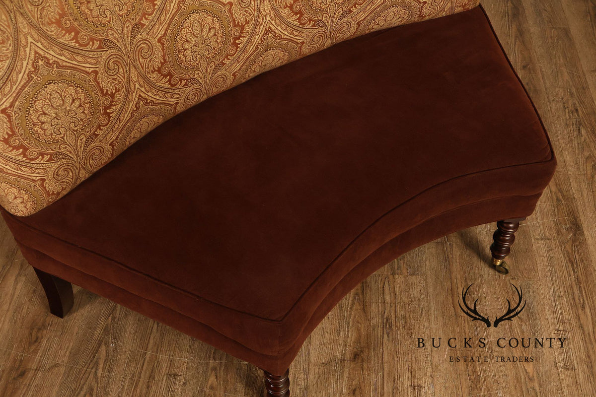Traditional Pair of Curved Settees