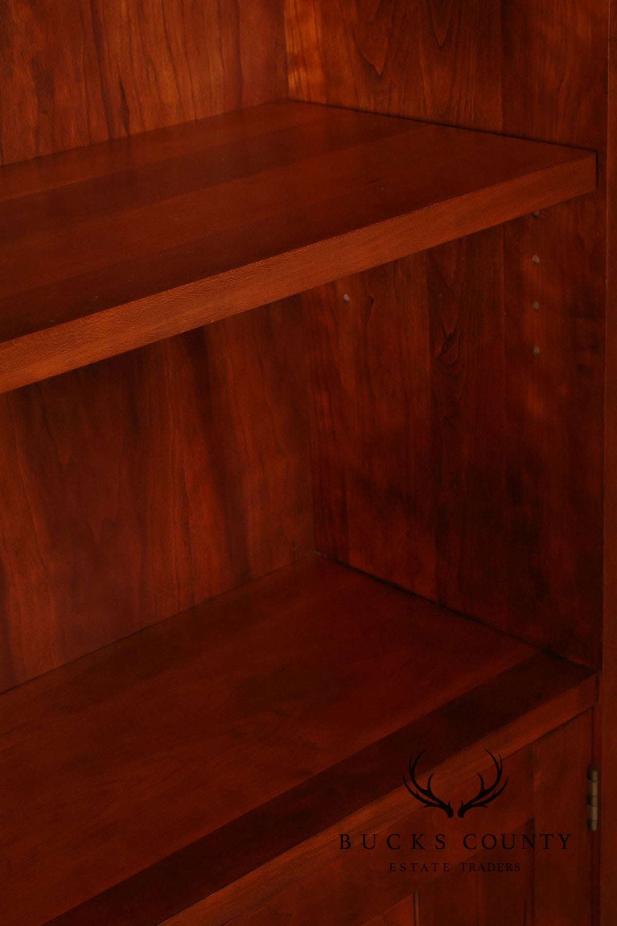 Stickley Mission Style Cherry Open Bookcase With Lower Cabinet
