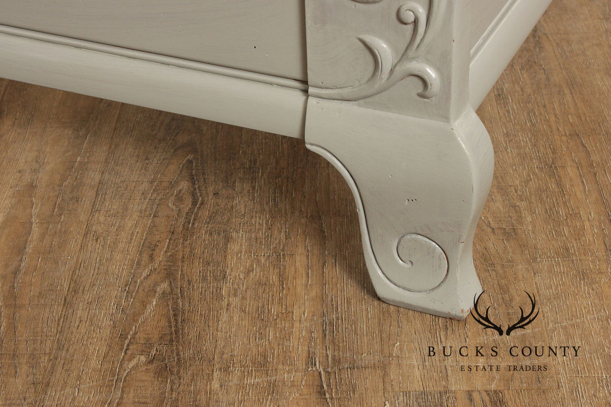 Ethan Allen Vintage Painted Legacy Collection King Sleigh Bed