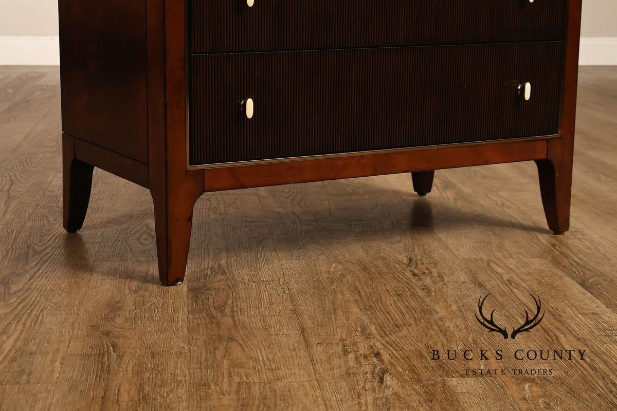 Caracole Art Deco Style Pair of Mahogany Chest Nightstands