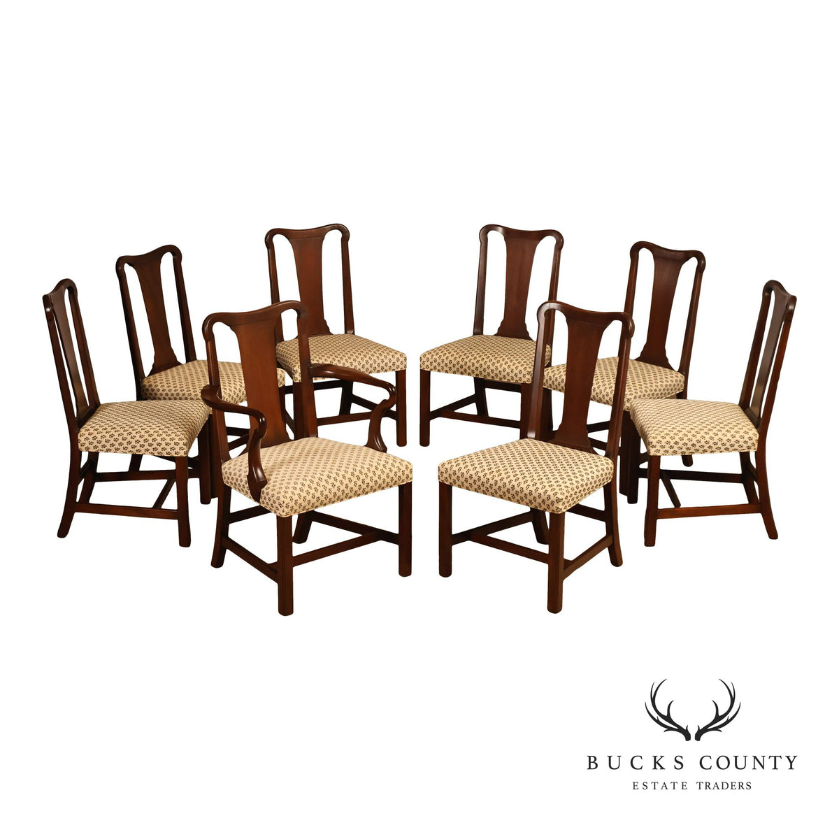 Kittinger Colonial Williamsburg Adaptation Set Of Eight Mahogany Dining Chairs