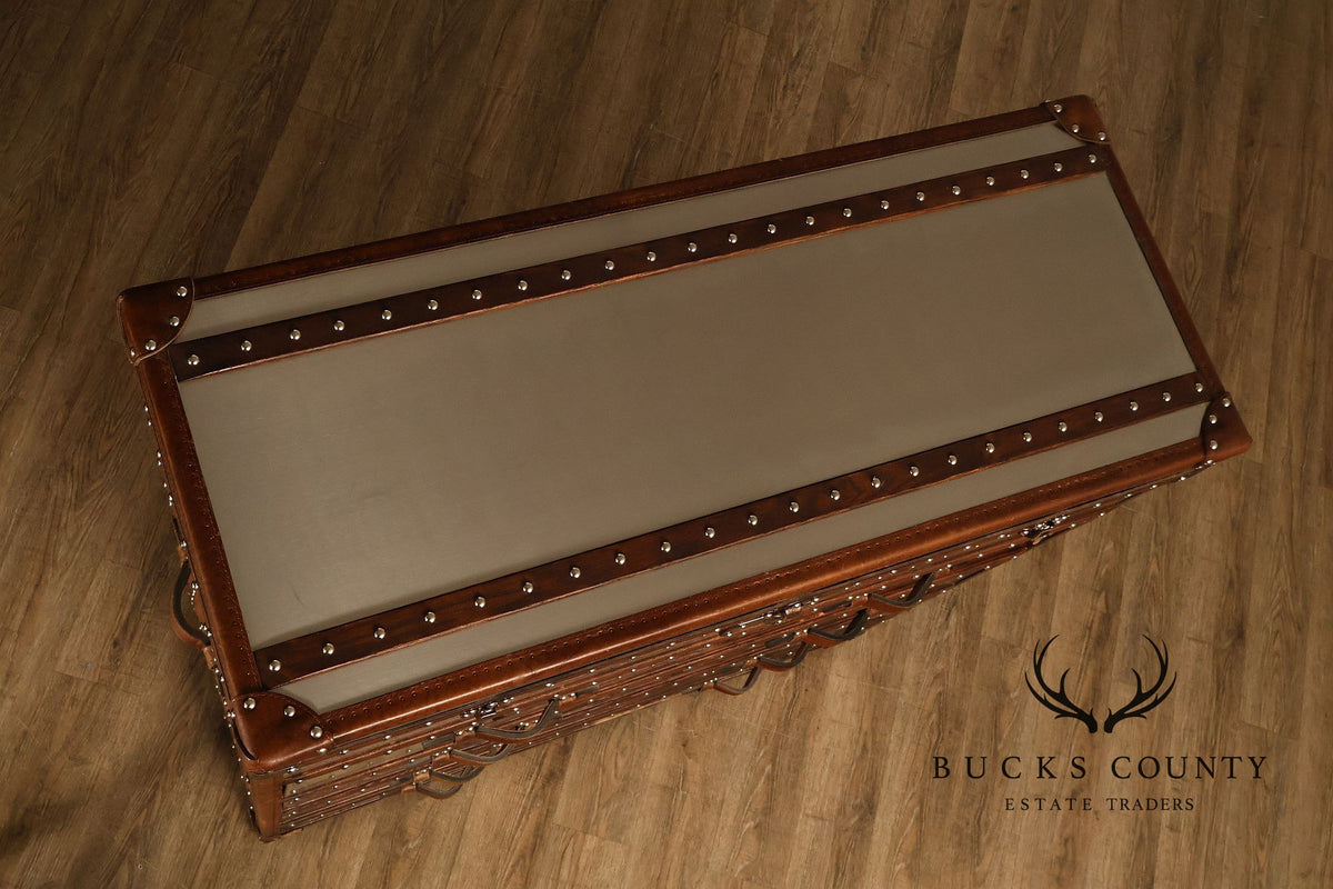 Restoration Hardware 'Mayfair' Steel and Leather Chest of Drawers