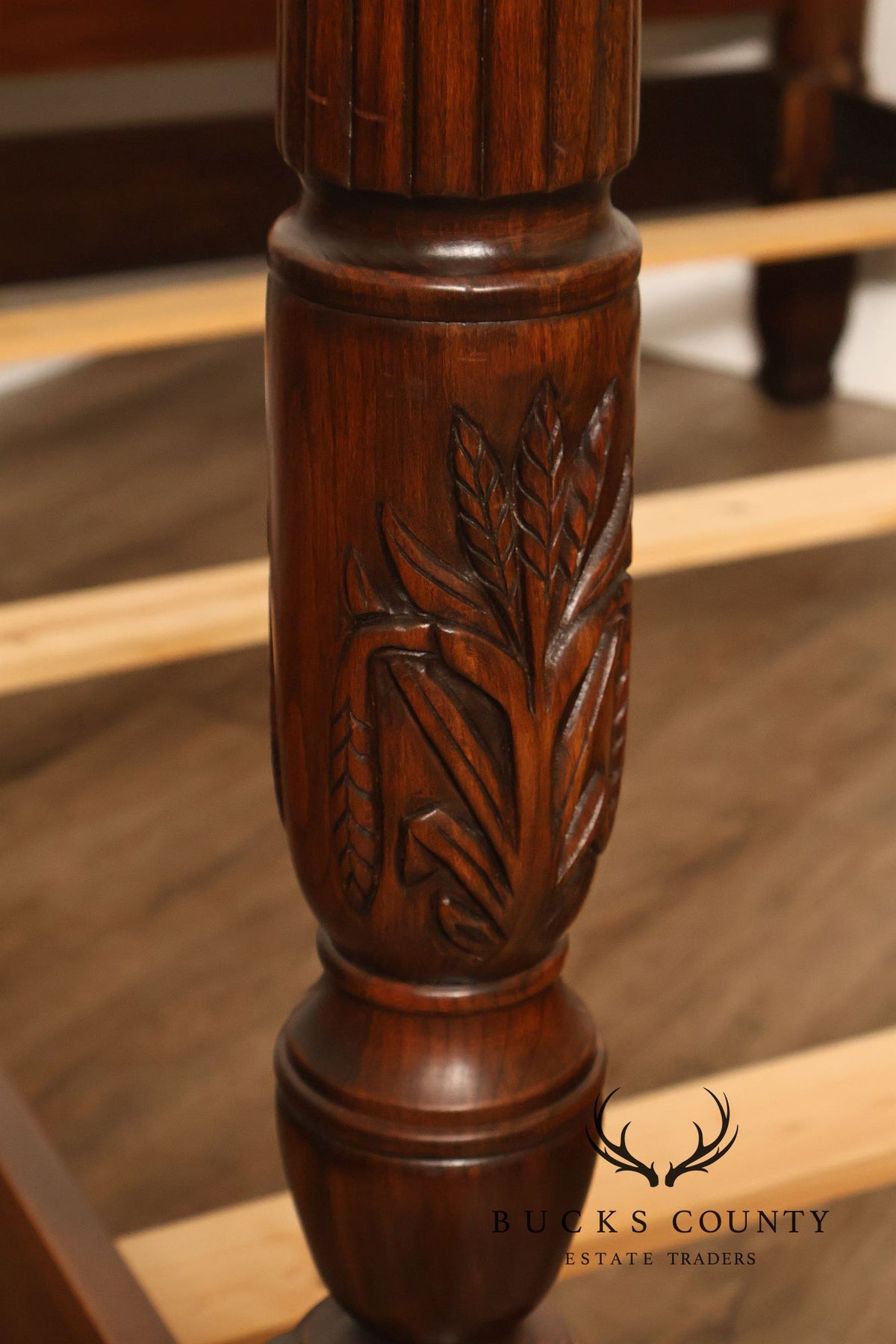 Harden Traditional Carved Cherry Queen Poster Bed