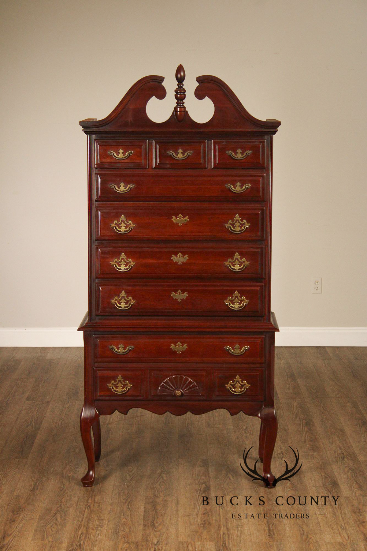 Queen Anne Style Mahogany Highboy Chest