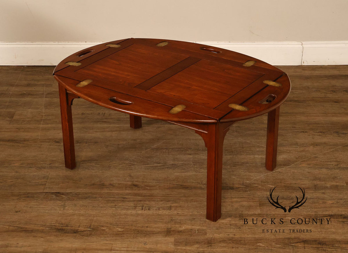 Chippendale Style Cherry Butler's Tray Coffee Table
