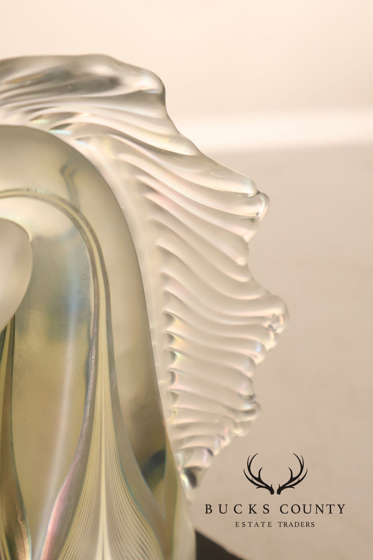 Stuart Abelman Art Glass Unicorn on Stand