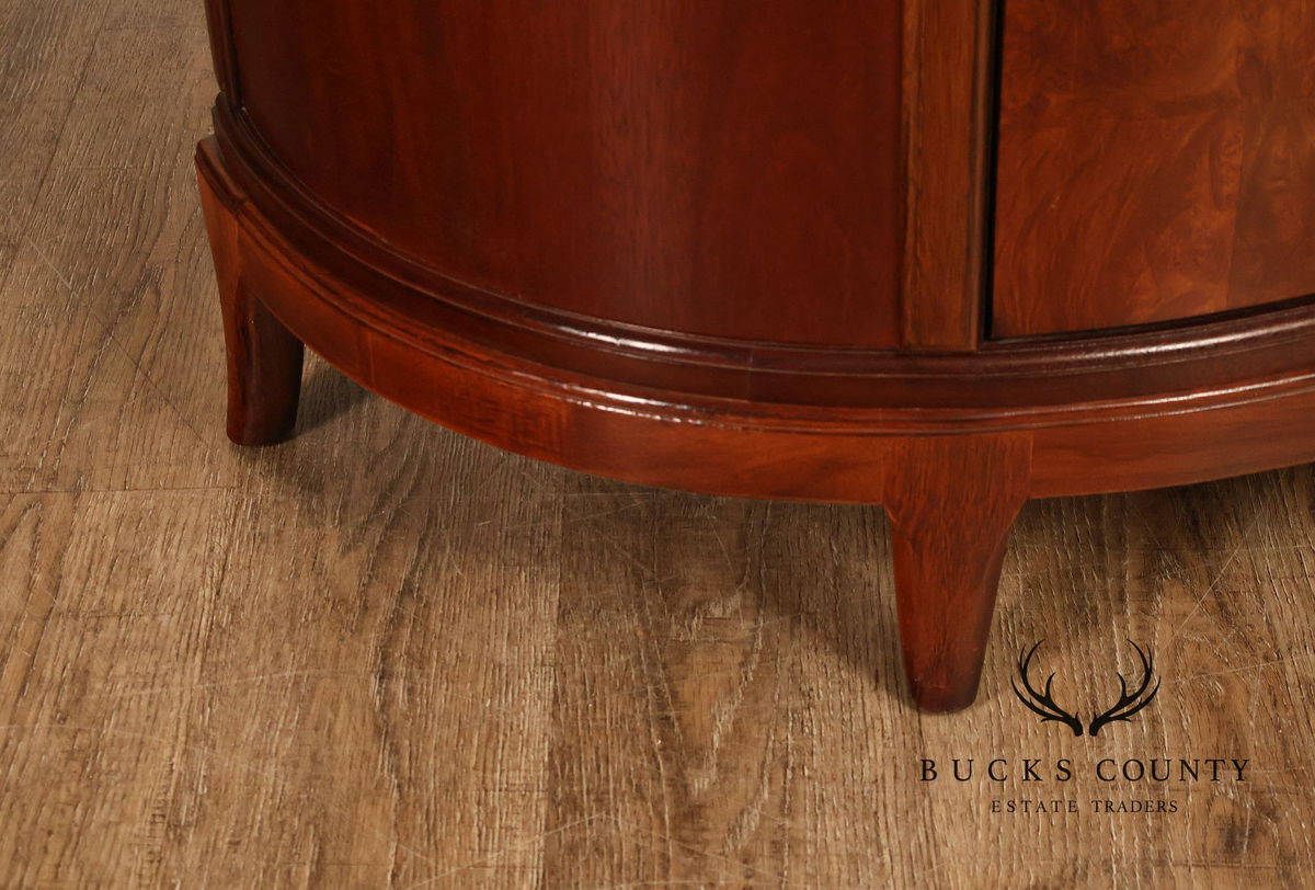 Thomasville Bogart Collection Pair of Marble Top Burlwood Commodes