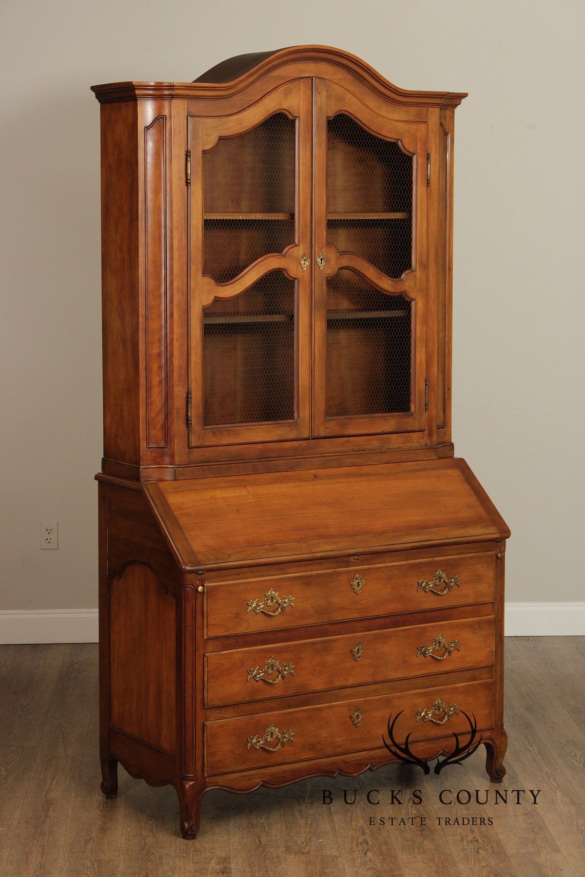 Baker Collector's Edition French Provincial Style Bookcase Top Secretary Desk
