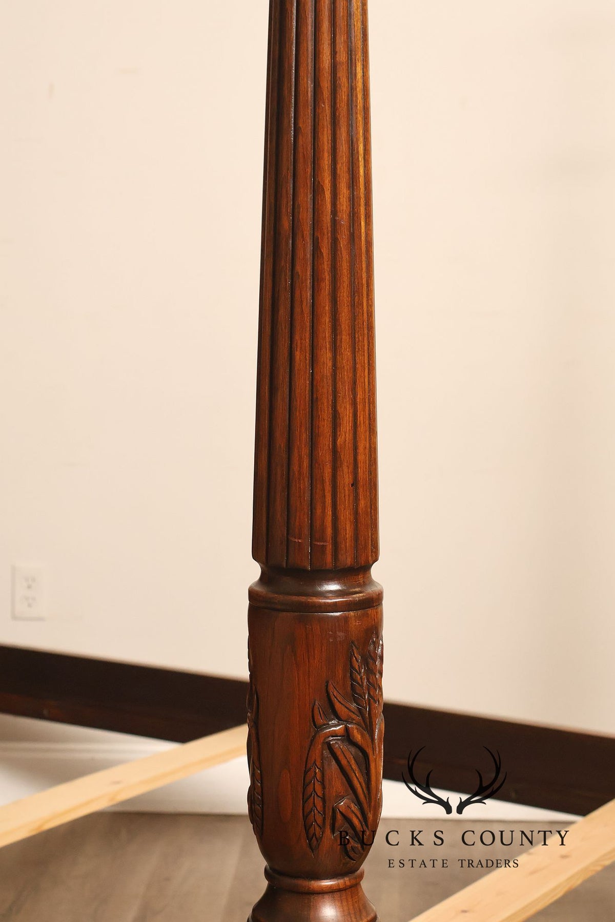 Harden Traditional Carved Cherry Queen Poster Bed