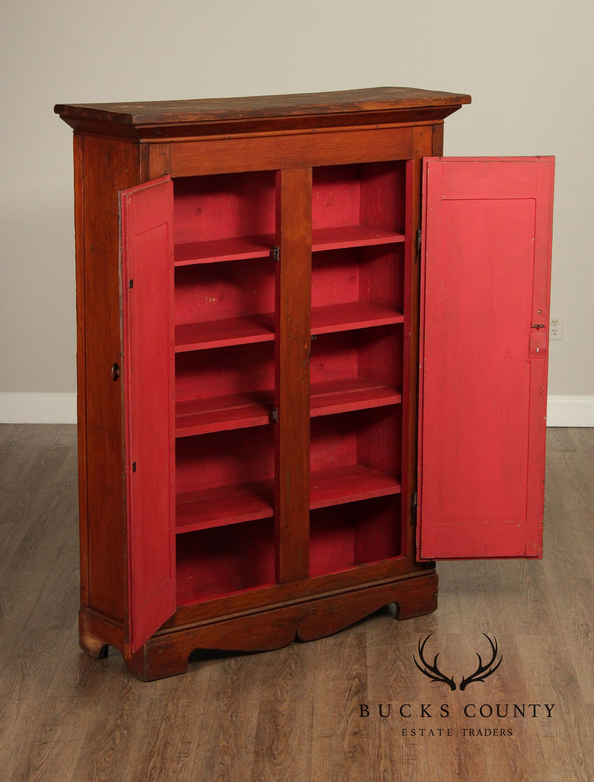 Antique Softwood Two-Door Pantry Cupboard