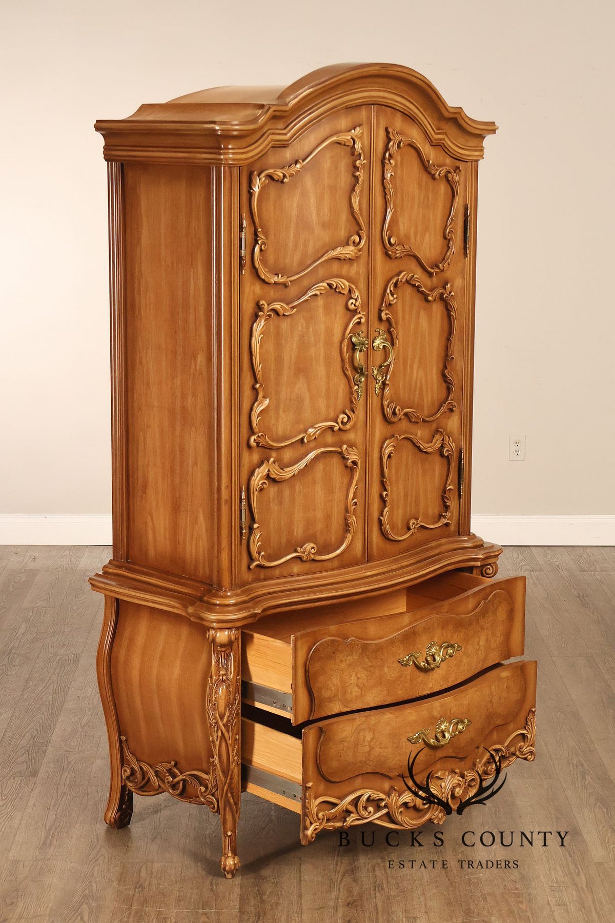 French Rococo Style Bombe Armoire Chest