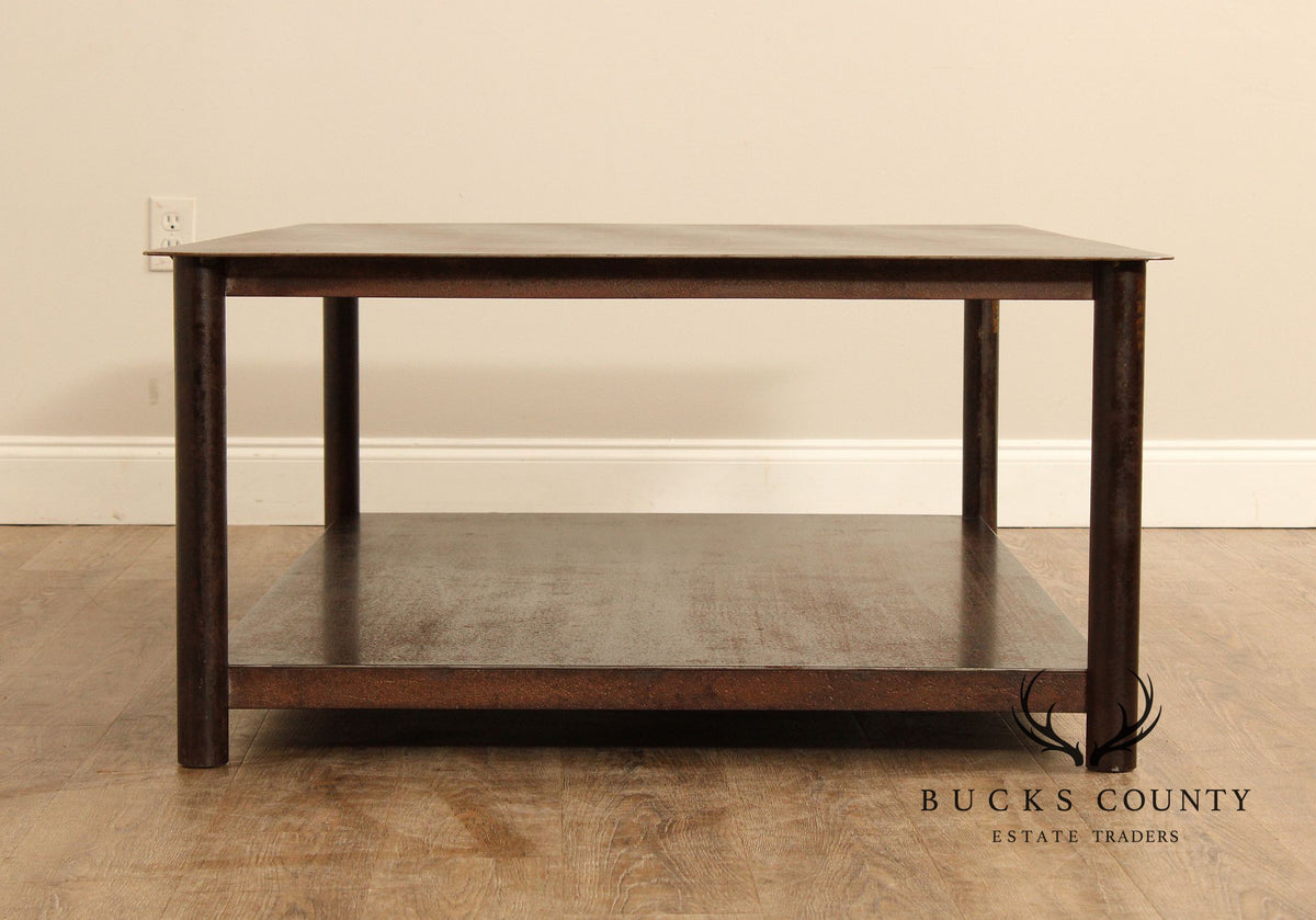 Jim Rose Patinated and Oxidized Steel Coffee Table