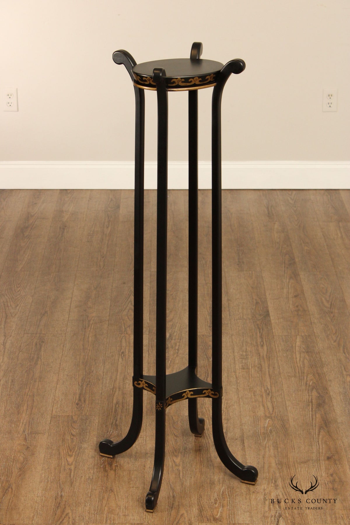 Chelsea House Ebonized Pair Of Paris Fern Stands