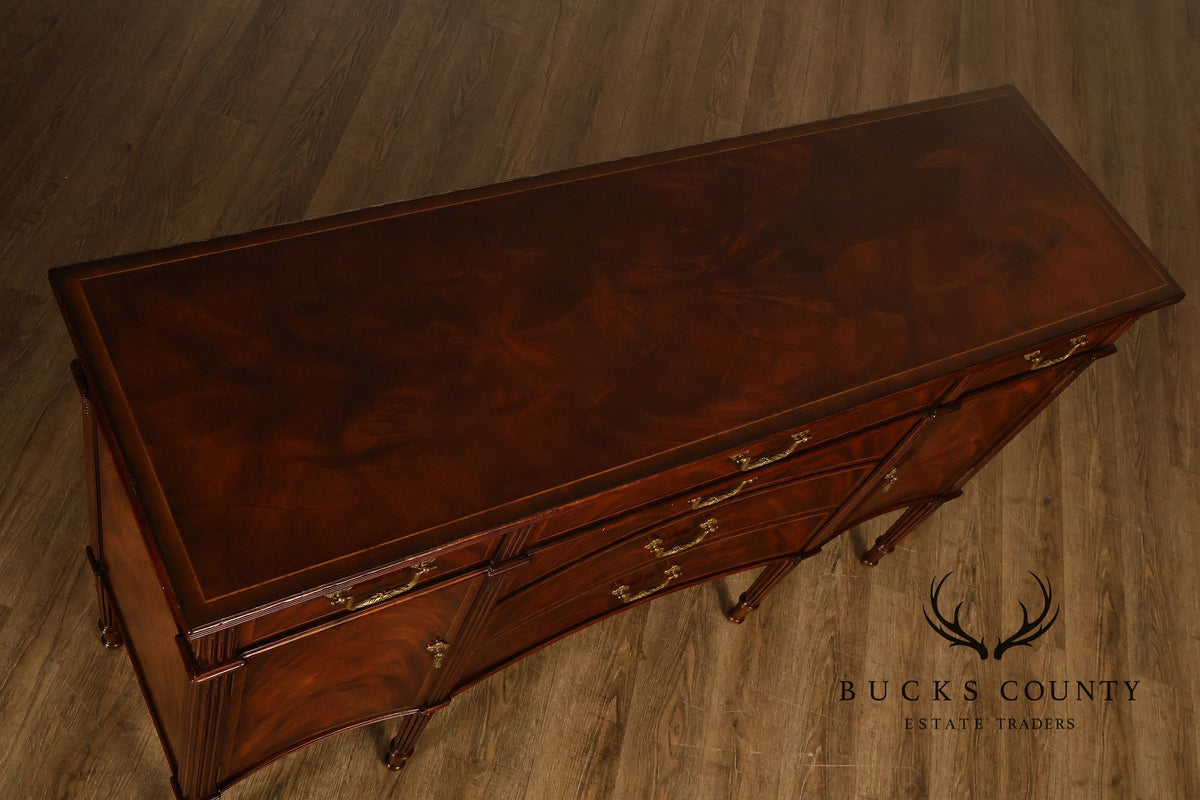 Jonathan Charles Mahogany Federal Style Credenza Sideboard With Brass Hardware