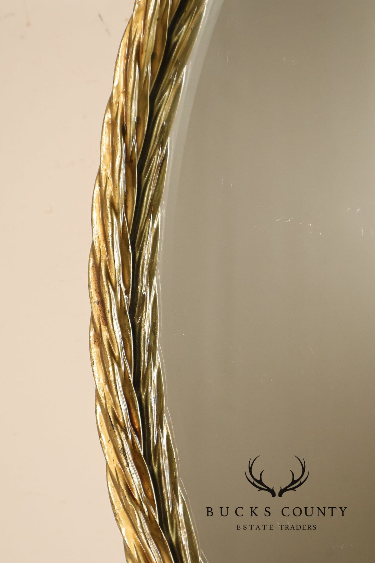Contemporary Round Rope Twist Wall Mirror