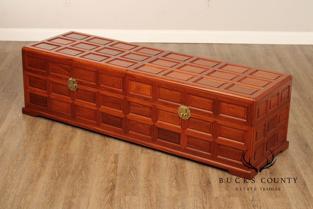 Chinese Rosewood Long Paneled Blanket Chest