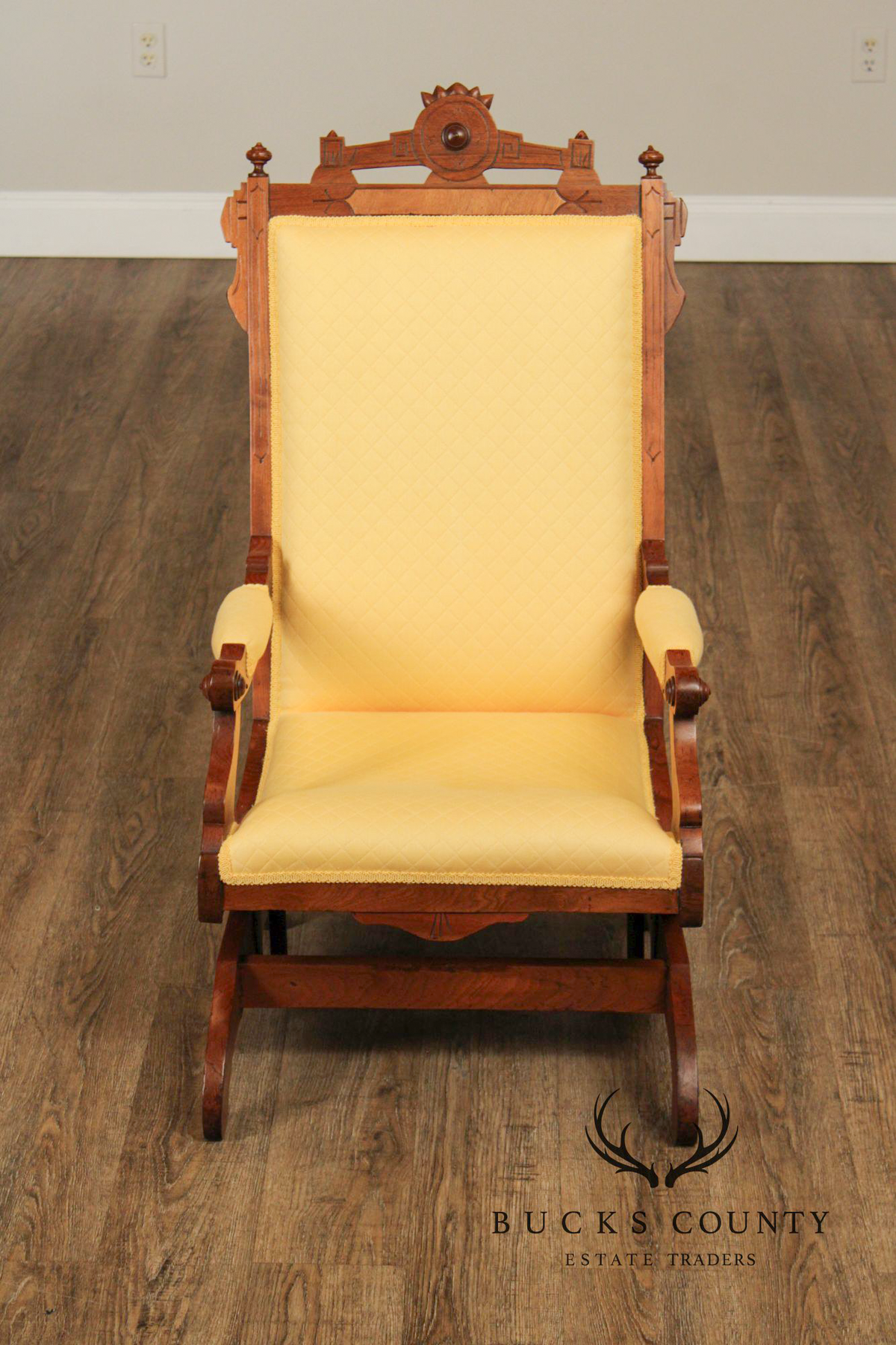 Antique Victorian Walnut Platform Rocker