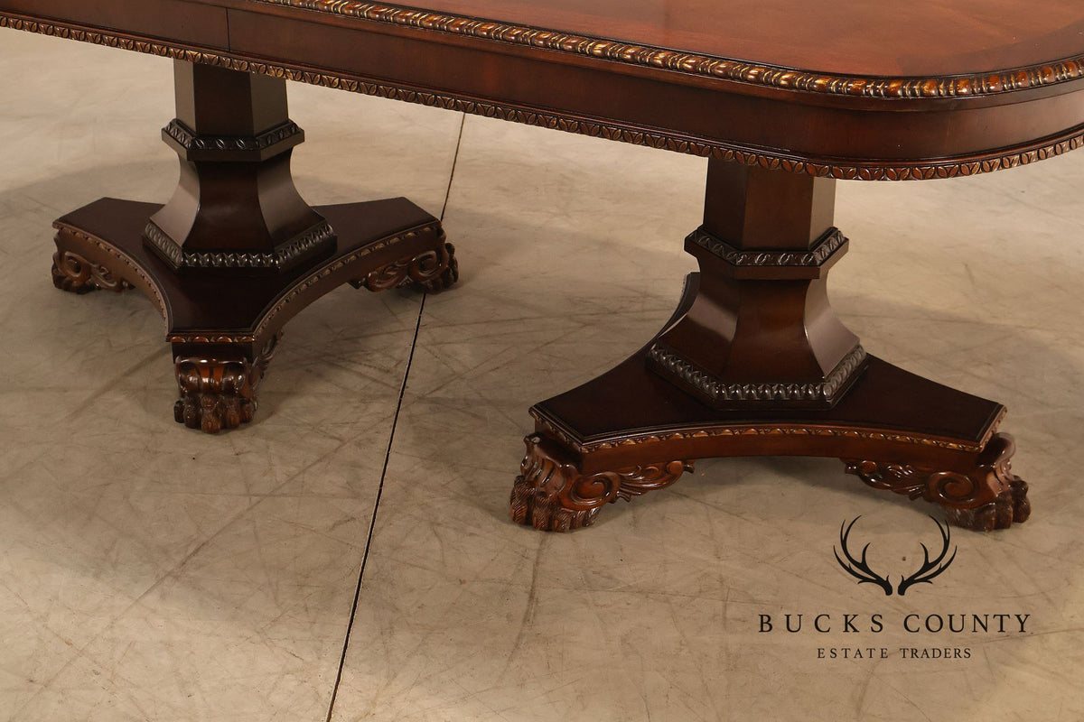 Century Furniture Expandable Cherry Pedestal Dining Table