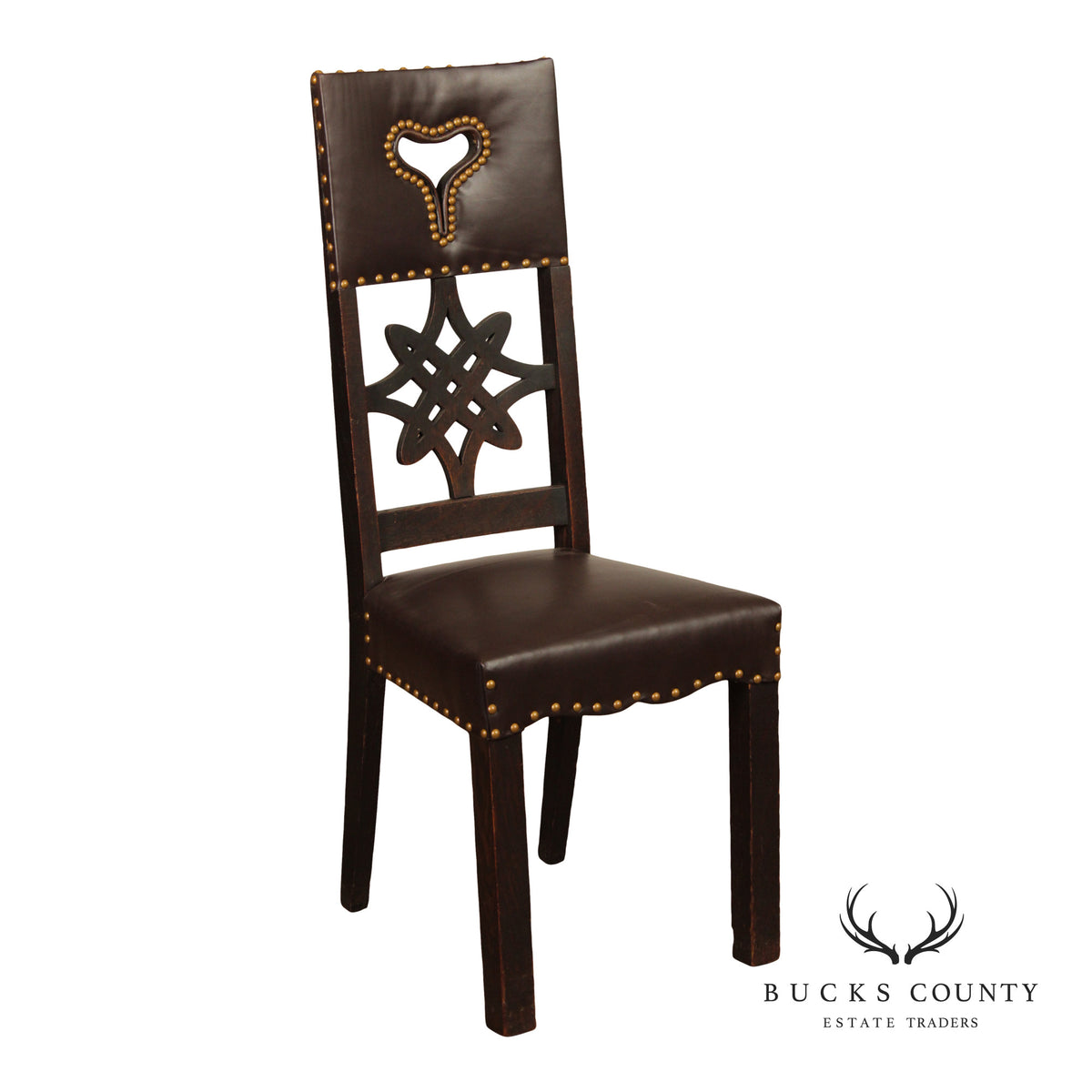 Michigan Chair Co. Antique Oak Arts & Crafts Hall Chair