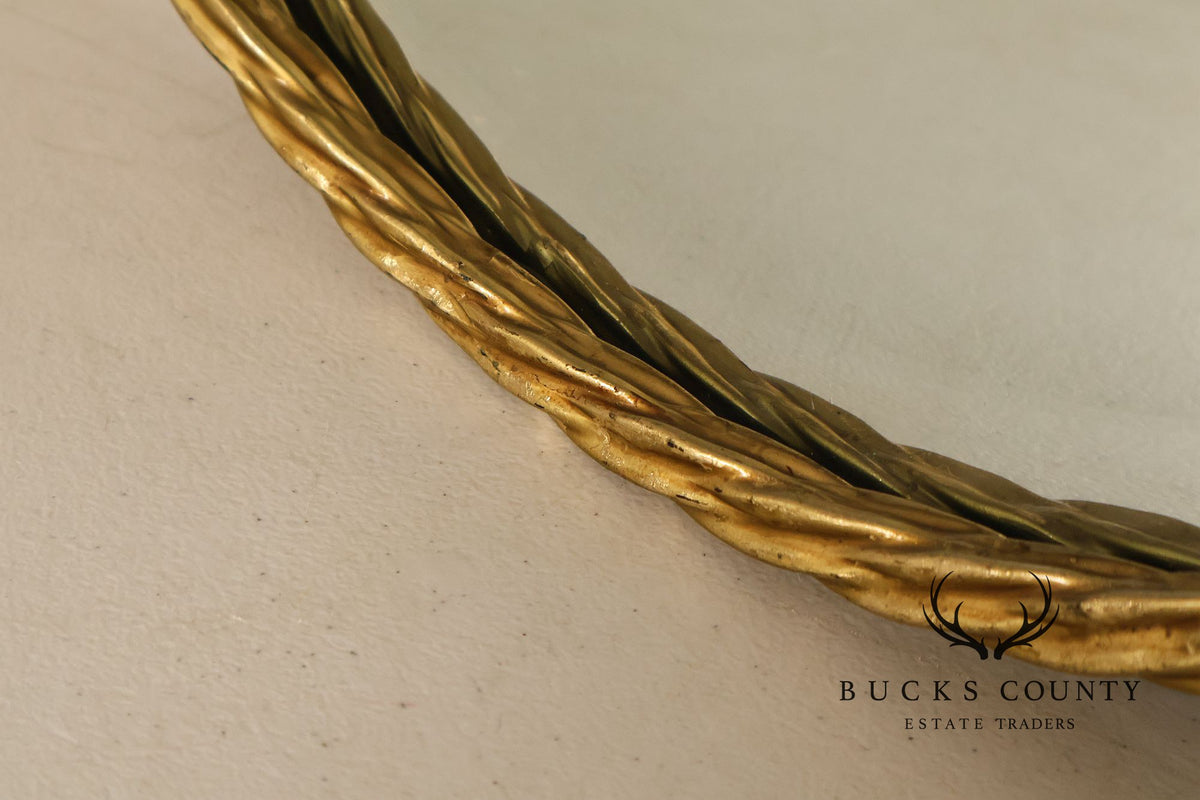 Contemporary Round Rope Twist Wall Mirror