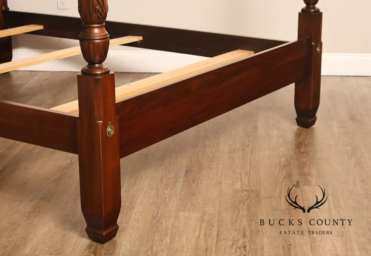 Harden Traditional Carved Cherry Queen Poster Bed