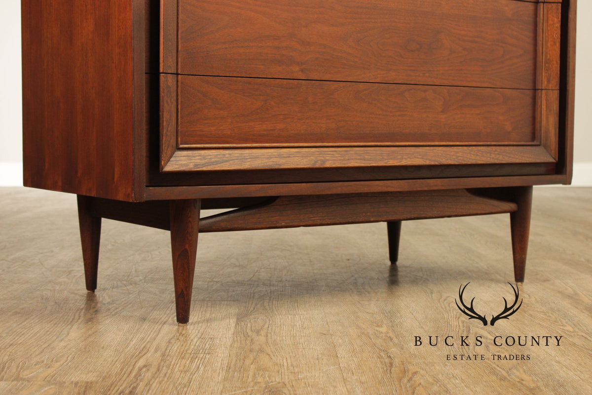 Basic Witz Mid Century Modern Walnut Tall Chest