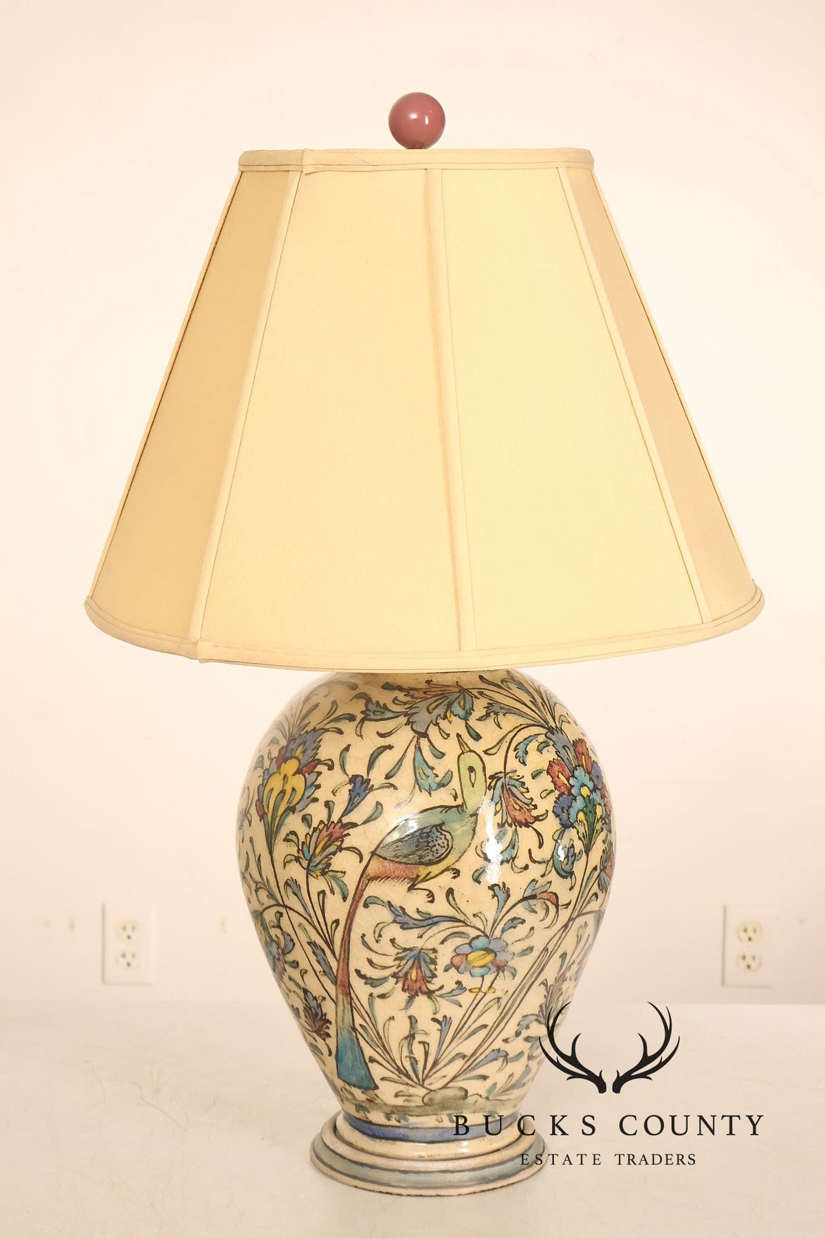 Qajar-period Persian vase was converted into a table lamp