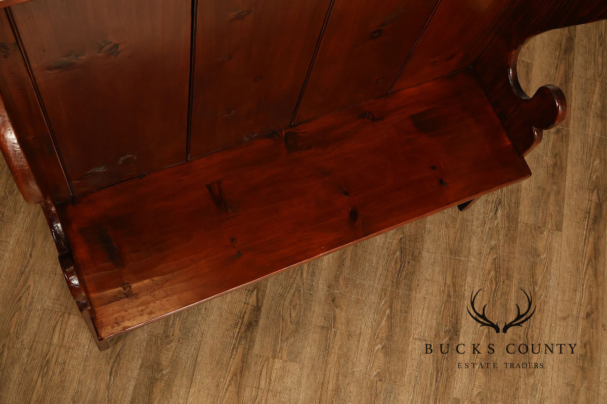 Primitive Style Custom Pine High Back Bench
