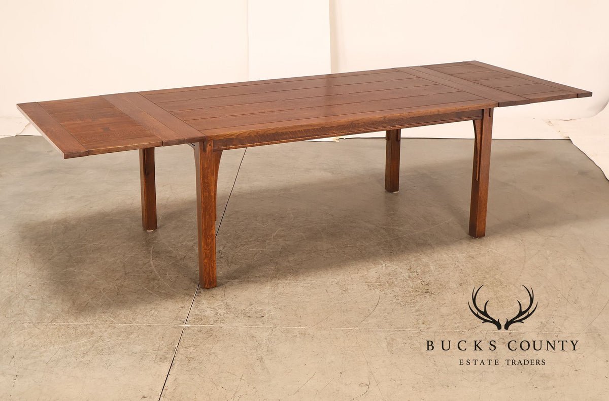 Stickley Mission Collection Oak Draw Top Extension Dining Table