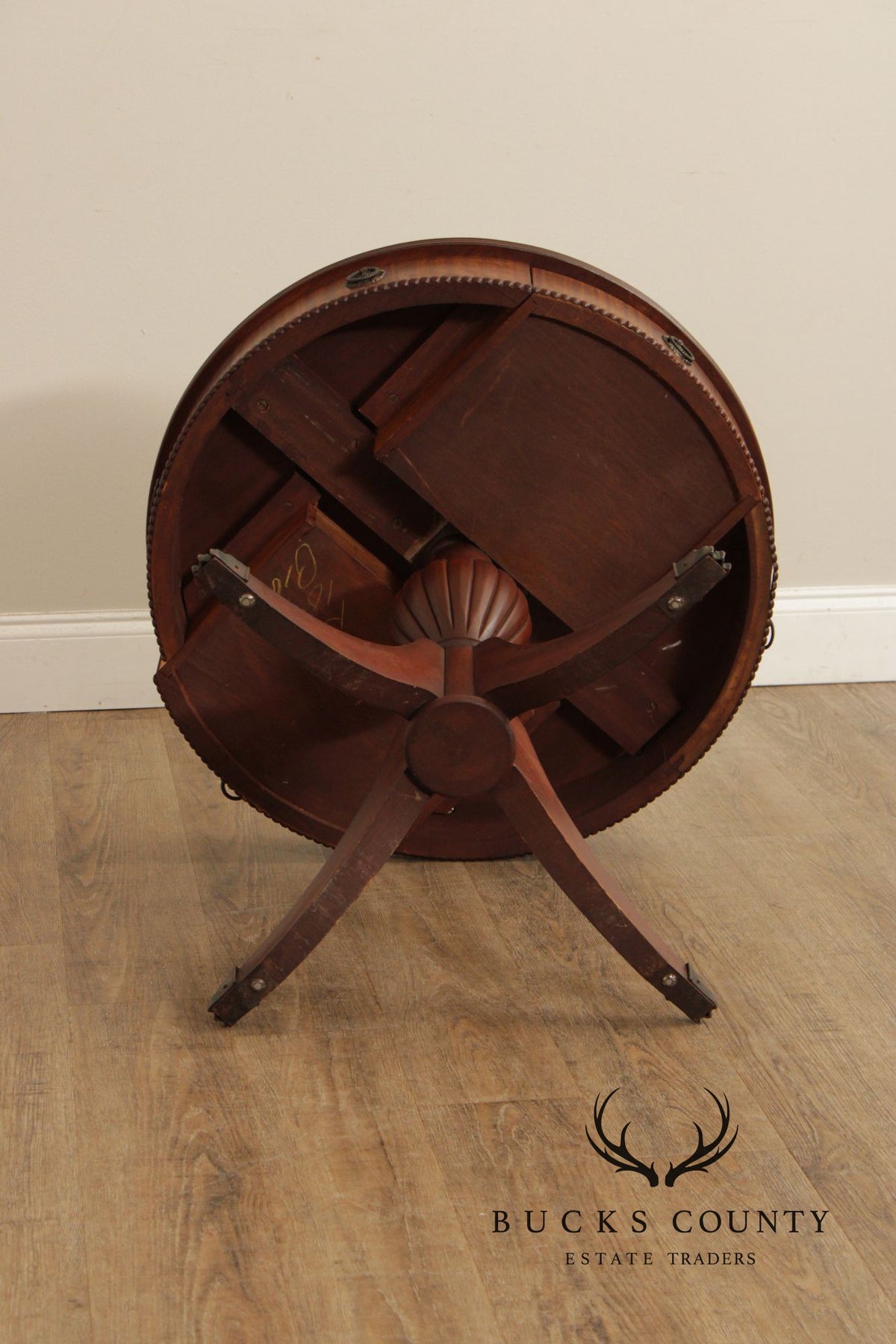 Regency Style 1940's Vintage Mahogany Drum Table
