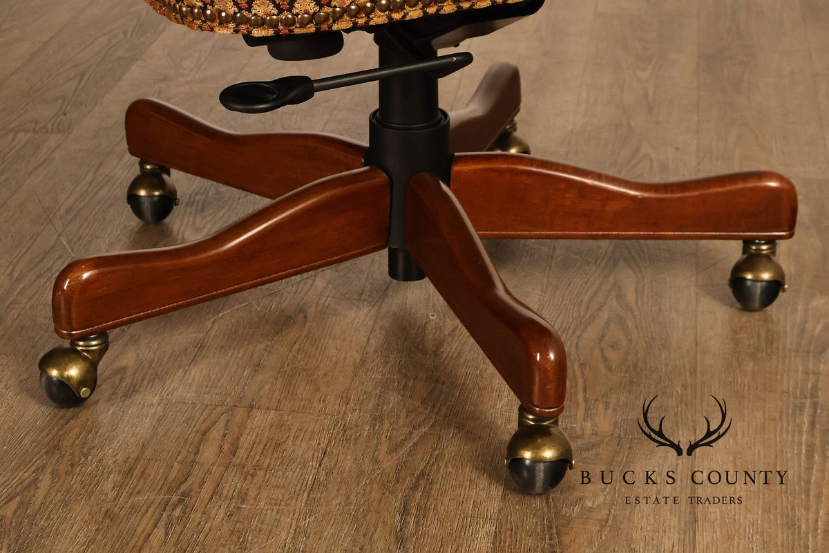 Bradington-Young Traditional Upholstered Executive Swivel Desk Chair